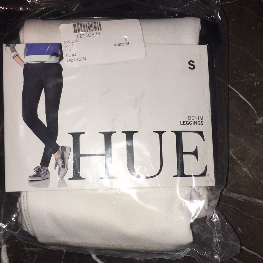 NWT Hue denim leggings white